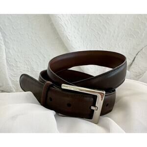 Saks Fifth Avenue Men’s 42 Brown Leather Dress Belt Aniline Kipskin Shoulder USA